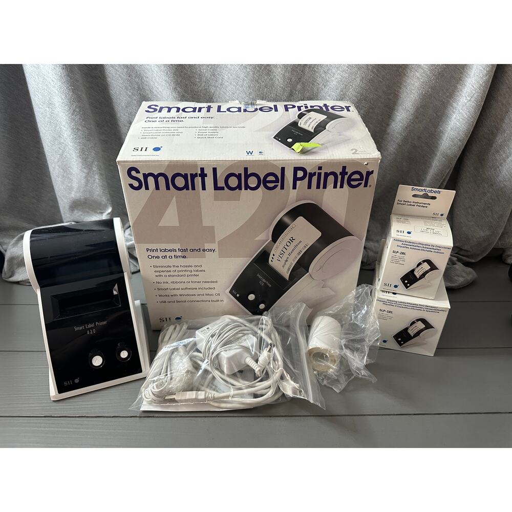 Seiko SII SLP420 Smart Thermal Label Printer With Power Cable & USB